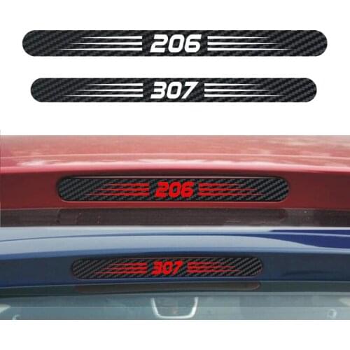 Car Brake Light Carbon Fiber 3D Sticker Brake Lights Decoration Stickers Case For Peugeot 206 307 Accessories