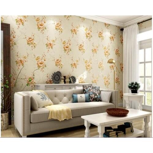 Beibehang papel de parede American pastoral fine embossed big flower 3D non-woven wallpaper hudas beauty bebang papel tapiz