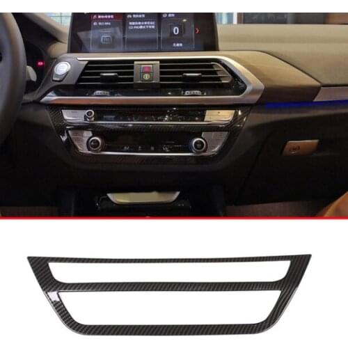 Carbon Fiber ABS Center Central Control Mode Air Conditioner Volume Frame Trim For BMW X3 G01 2018 For BMW X4 G02 2018