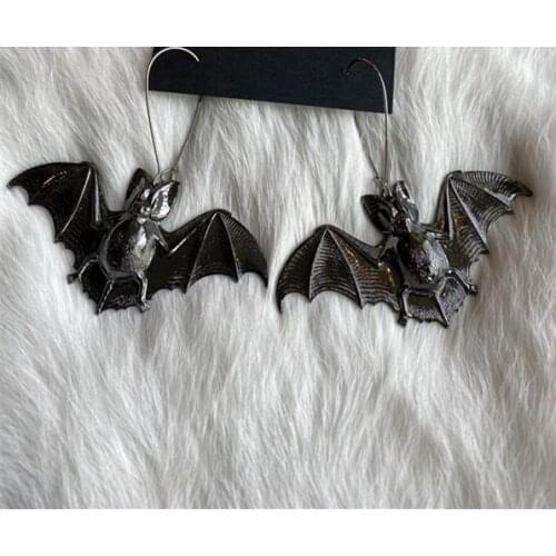 Black Bat Earrings Bat Hoop Earrings,Halloween Earrings,Goth Earring,Witchy Jewelry,Gothic Earrings Halloween Gifts