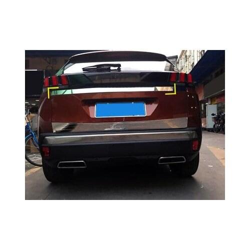 Rear Door Trunk Lid Decoration Trim Cover 1pcs For Peugeot 3008 GT 2016 - 2018