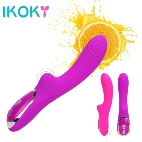 IKOKY Dildo Vibrator G-Spot Waterproof Wand Massager 10 Frequency Vibrating Magnetic Charging AV Vibrators Clitoris Stimulator
