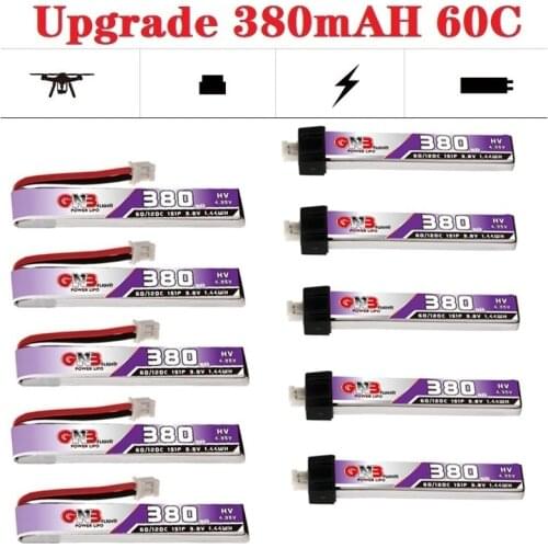GAONENG POWER GNB 1S 3.8V 380mAh 60C PH2.0 Plug 4.35V Lipo Battery for UK65 US65 Happymodel Mobula7 Snapper BetaFPV 65S Drones