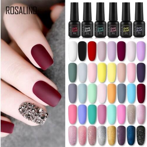 ROSALIND Gel Nail Polish 8ml Soak Off Matt Hybrid Varnishes Semi Permanent Gel All For Manicure UV Gellak Polish Nail Art Design