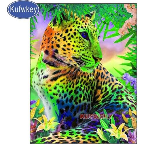 Full Square/Round Diamond Painting Embroidery Jungle Animal colorful leopard Pictures Of Rhinestones Cross Stitch Mosaic Crafts