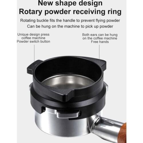 54mm Coffee powder ring Aluminum Alloy anti fly powder rotatable Coffee Powder Receiving feeder Loop Coffee Machines accessories