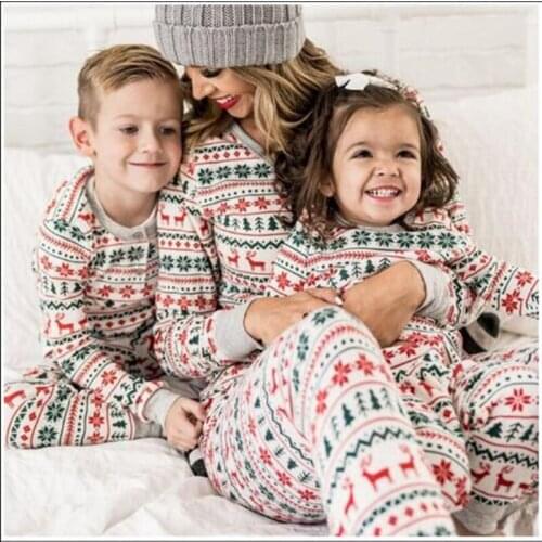 Family Matching Christmas Pajamas Set Ins 2019 New Xmas Mom Dad Kid Baby Sleepwear Nightwear Homewear Family Matching Pjs Set
