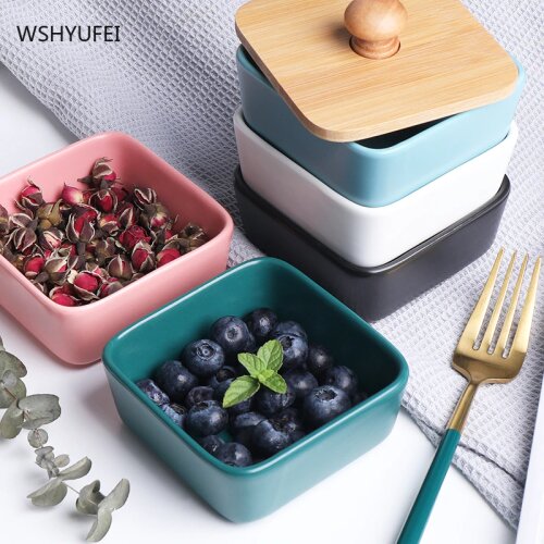 Nordic style square seasoning dish smooth and delicate ceramic tableware creative snack snack seasoning soy sauce dish