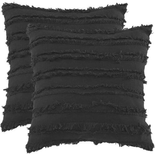 2 Packs Square 45X45 Black Pillow Covers,White Decorative Couch Cushion Covers Sofa,Yellow Soft Cotton Pillow Cases Covers Blue