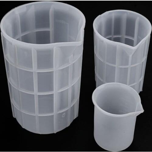 1PC Crystal Epoxy Silicone Measuring Cup DIY Handmade Tool with Scale Non-stick Adjusting Mixing Cups