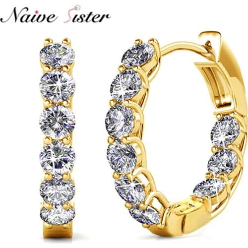 Cute Small Hoop Earrings for Women Girl Cubic Zirconia Jewelry Fashion Crystal Earing Girlfriend Love Gift Trendy Hypoallergenic