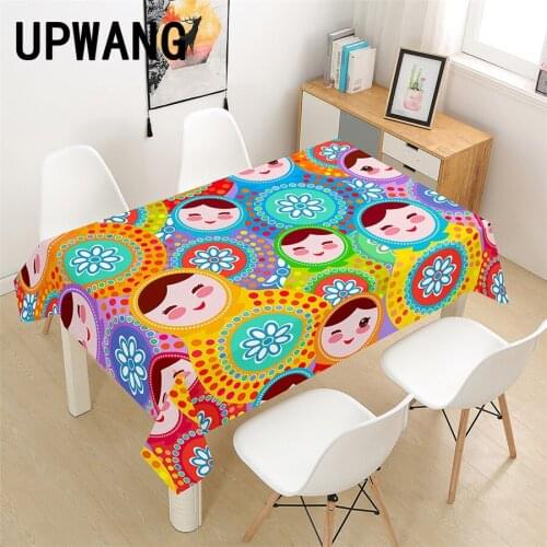 Cartoon Matryoshka Tablecloth 3D Printed Table Cover Rectangular Tablecloth Wedding Birthday Party Kitchen Home Decor