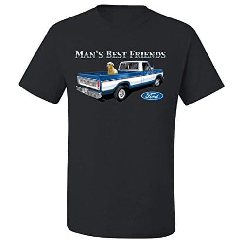 Men Funny O Neck Short Sleeve Cotton T-Shirt Mans Best Friend Classic 4X4 Pickup Truck Officially Licensed Tee Graphic T-Shirt