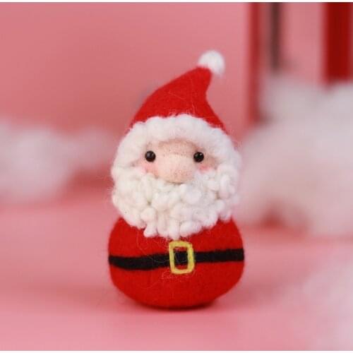 Santa Wool Felting Kit for Beginner Christmas Needle Felting Kit Christmas Felt Gift Craft Kits Felting Wool Set English Manual
