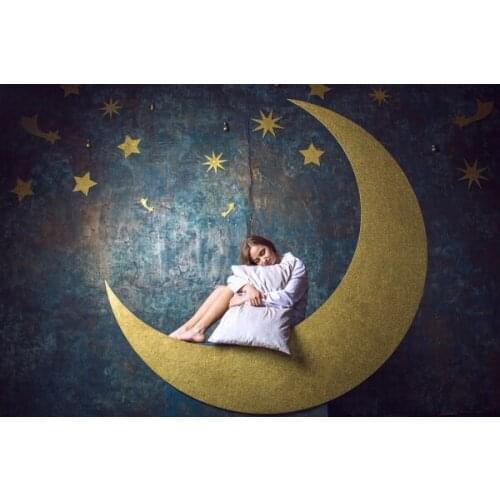 New moon girls birthday backgrounds photography vinyl art portrait photo backdrop for photographer studio props backdrops F-3031