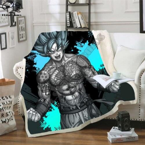Anime 3D Printed Sherpa Blanket Couch Quilt Cover Travel Bedding Outlet Velvet Plush Fleece Blanket Bedspread style15