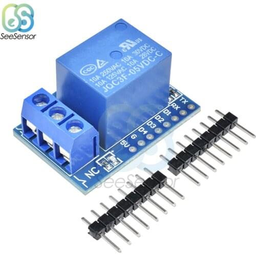 One Channel Wemos D1 Mini Relay Shield 5V 1 Channel Wemos D1 Mini Relay Module for ESP8266 Development Board