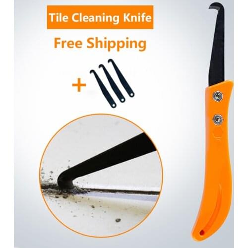 Professional Tile gap repair hook Knife + 3pcs blade wall floor Ceramic Mortarof Grout seam Clean Remover Construction tool