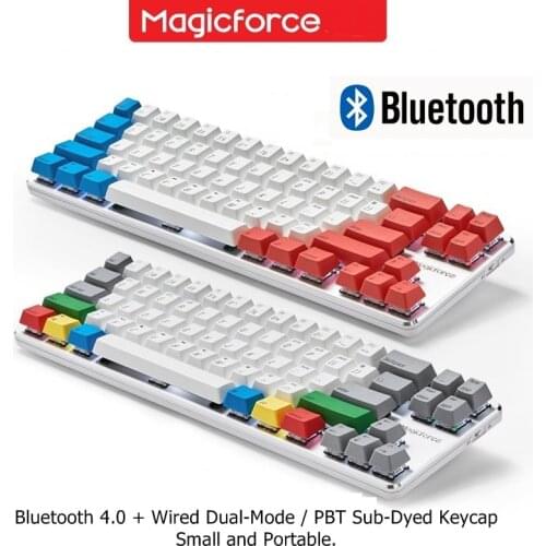 Magicforce Smart 2 Bluetooth 4.0 Wireless/USB Wired Dual-Mode 68 Key Mechanical Keyboard PBT Keycap Connect Multiple Devices