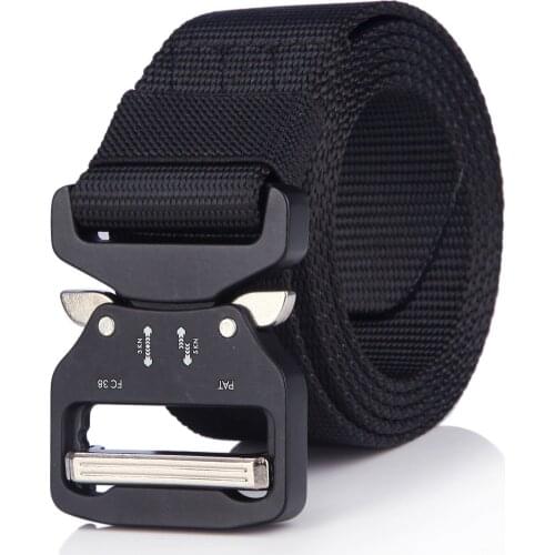 Flying Art Tactical Mens Adjustable Casual Nylon Belt Laser Cutting Training Military Police Belt