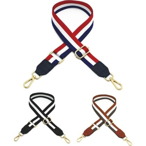 125cm*3.8cm Handbag Strap Nylon Striped Woven Strap Crossbody Shoulder Bag Handbag Adjustable Belt Bag Accessories Part 2019 new