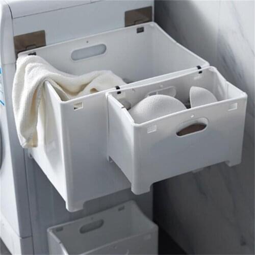 Foldable Dirty Clothes Basket Punch-free Clothing Toys Bathroom Plastic Household Storage Bin Wall Mounted Mesh Laundry Basket
