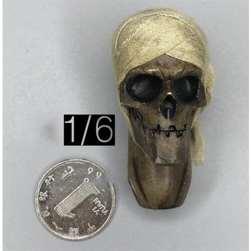 For Sale 1/6th 3ATOYS Skull 13 Horrible Skull Head Sculpture War Battle With Blood Model For Usual 12inch Body Doll Accessories