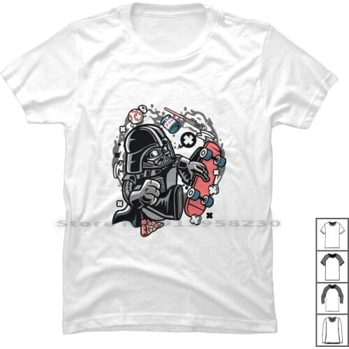 Vader Skater T Shirt 100% Cotton Skater Vader Skate Darth Wars Star Skat Nerd Geek Ska Pop Ade