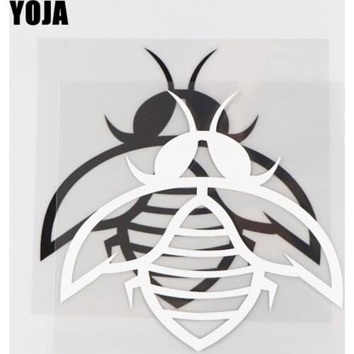 YOJA 11.4×10.6CM Vinyl Pattren Handsome Bee Cartoon Animals Car Stickers Decal Black/Silve0r 19C-0151