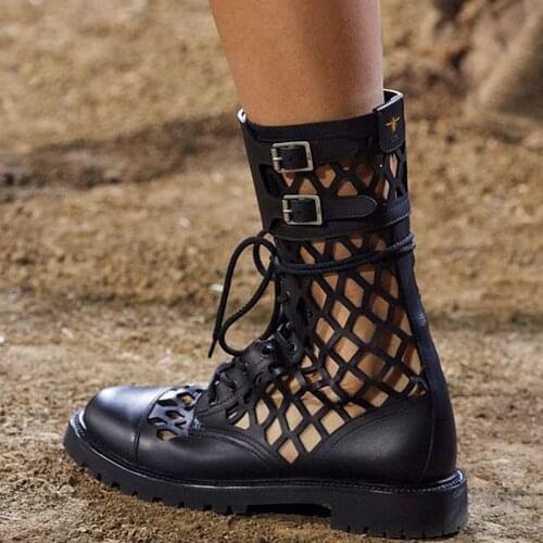 Arden Furtado Summer Fashion Womens Shoes sexy Mature Classics Fretwork boots Lace up Womens Boots ankle Boots Big size 43