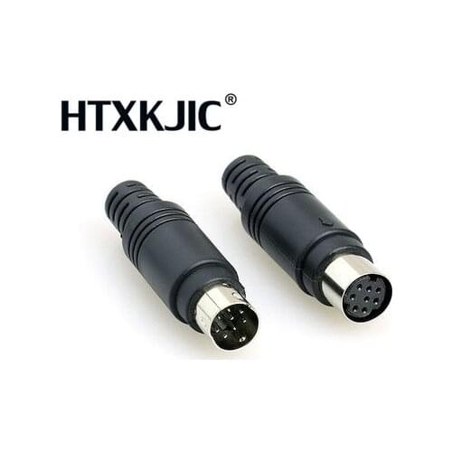 1PCS MINI DIN 4P - 8P Male MIDI Data Audio Cable Adapter Plug 4 5 P 6 8 PIN Mini DIN Solder Connector S-Video Plug