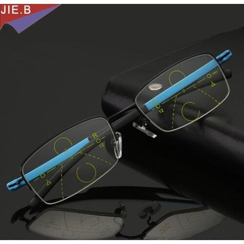 2018 New Mezza Montatura Multi-Focal Progressive Occhiali Da Lettura Uomini Women Occhiali Presbiti Occhiali Diottrie Occhiali
