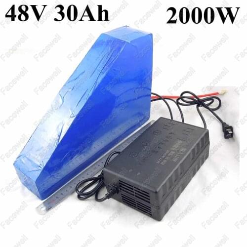 48v 30ah lithium triangle li-ion battery 1000w 1500w 2000w 48v 30ah electric bike battery 48v 20ah triangle bicycle + 5A charger