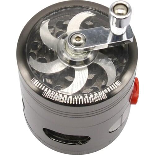 63mm Hand crank with drawer Mill Smoke Spice Crusher Muller Lighter Smoking Pipe Herb Grinders Tobacco Cigarette Accessories