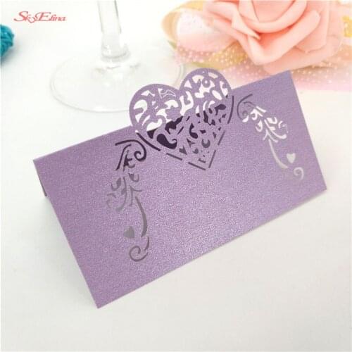 Openwork Flowers Table Card Wedding Romantic Invitation Card Wedding Place Card Banquet Decoration Number Name Card 10pcs5ZSH929