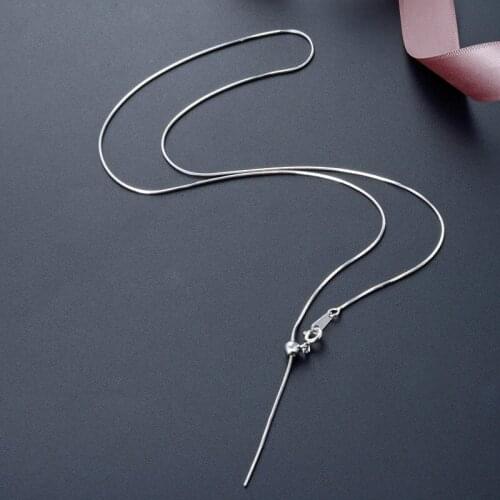 DOYUBO Classical Women 925 Sterling Silver Snake Necklaces With No Pendant 45CM Real Solid Silver Chains Necklace Jewelry VG015