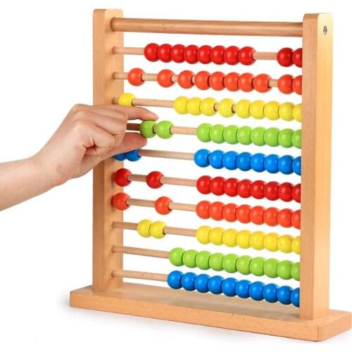Wooden Rainbow Abacus Baby Math Toys Numbers Counting Calculating Beads Abacus Colorful Computing Frame Math Early Learning Toy