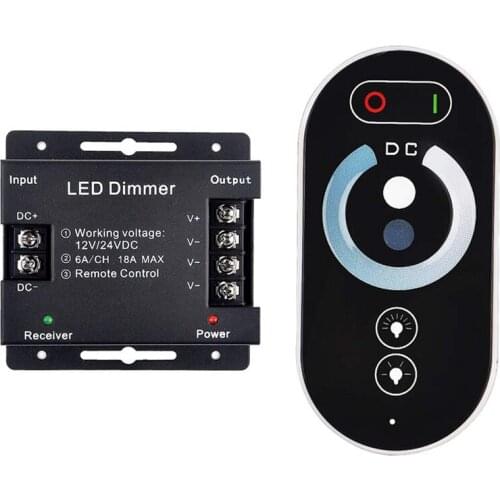 24 V / 12 V Continuous Contact Dimmer + LED Remote Control Dimmer, PWM Up To 18A Controller For LED Strip