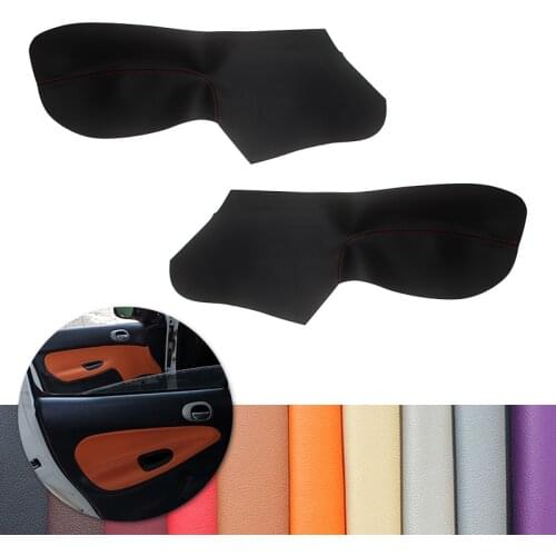 For Peugeot 206 For Citroen C2 only 4 doors Car-Styling Interior Microfiber Leather Door Armrest Panel Cover Sticker Decor