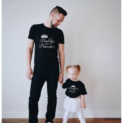 Daughter of A King and Daddy of A Princess Family Matching Clothes Daddy and Me Summer Family Look TShirt Clothes Funny Wear