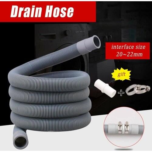 1/2/3m 20mm Washing Machine Dishwasher Drain Waste Hose Extension Pipe With Bracket Set Wasch Maschine Ablaufschlauch