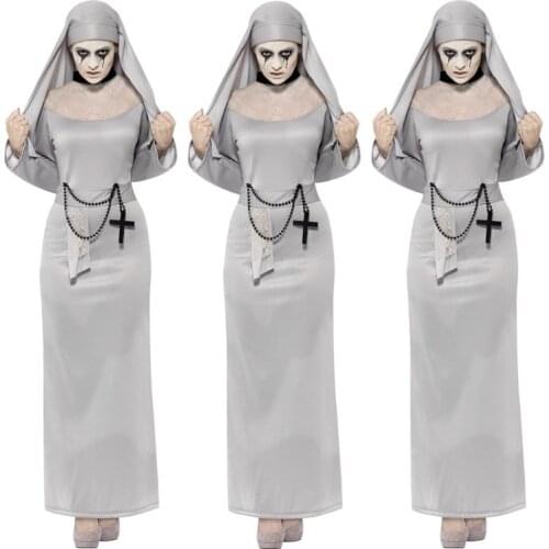 Halloween Cosplay Vampire Priest Nuns Witch Horror Zombie Nuns Masquerade Party Costumes