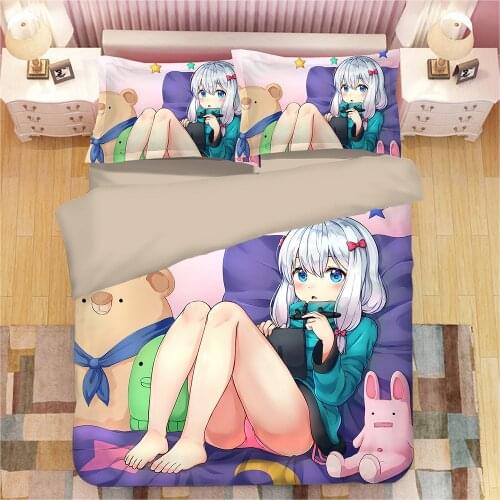 Izumi Sagiri 3D Anime Print Bedding Set Duvet Covers Pillowcases NEW Comforter Bedding Sets Bedclothes Bed Linen 10