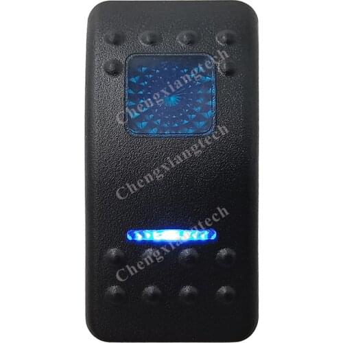 12V 24V Car Boat On Off On Blue Led Light Rocker Switch 7Pins DPDT 3 Position Manual Toggle Switch Waterproof IP65