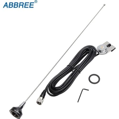 ABBREE NA-37 NMO UHF 400-470MHz Trunk Antenna with Mount PL-259 Connector RG-58U 5M/16.4ft Coaxial Cable For Car Mobile Radio