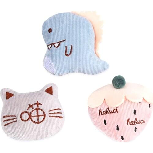 Multicolor Cat Interactive Toy Cartoon Strawberry Dinosaur Shape Plush Catnip Toy Bite Resistant Kitten Chew Toy Pet Supplies