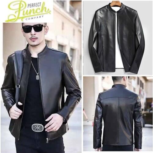 Casual Leather 2021 Real Short Men Jacket 100% Sheepskin Coat Spring Autumn Chaqueta Cuero Hombre 7797 Pph508