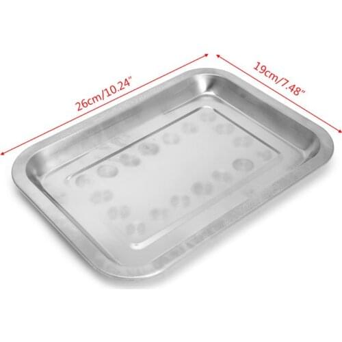 Stainless Steel Rectangular Plate Barbecue Grilled Fish Tray BBQ Food Container