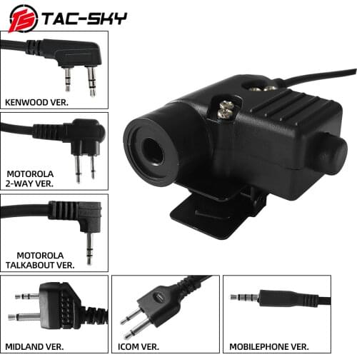 TAC-SKY U94 PTT Tactical PTT Outdoor Hunting Sports Tactical Headset Walkie Talkie Military Radio Headset Adapter PTTU94 PTT