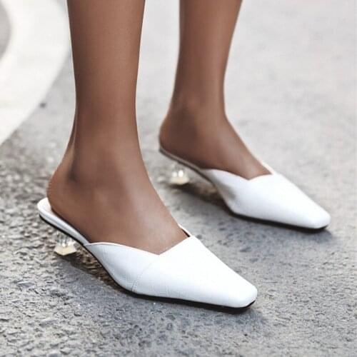 Womens Shoes Korean Slippers Flat Heel Slippers Lady Sandals Slippers Soild Color Slip on Women Mules Outdoor Slipper Slides